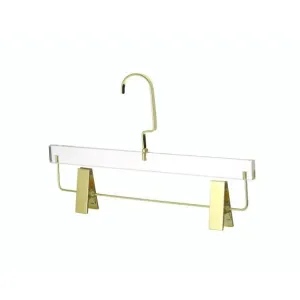 Quality Acrylic Skirt Hangers - Gold Flat 1pc