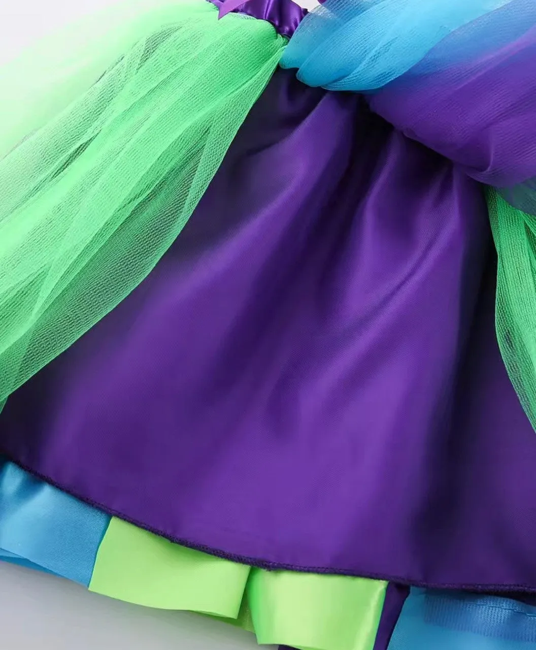 Rainbow Tulle and Satin Ribbon Skirt