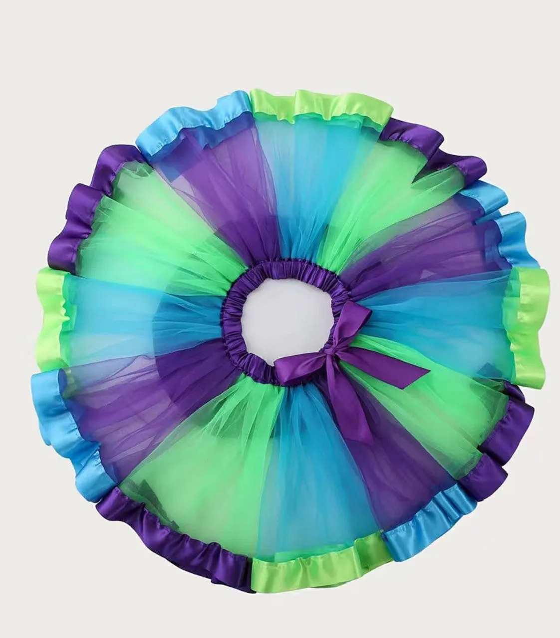 Rainbow Tulle and Satin Ribbon Skirt