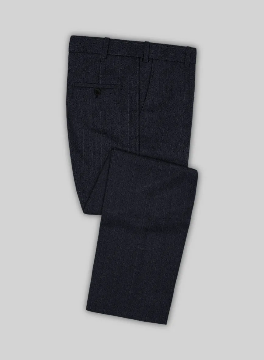 Reda Cashmere Blue Stripe Wool Pants