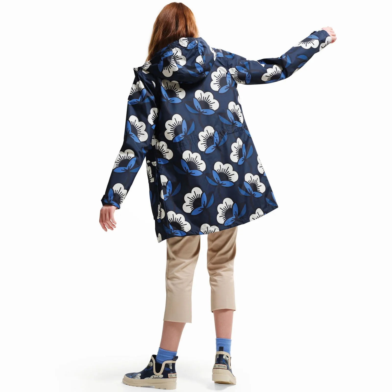 Regatta Womens Orla Kiely Long Line Waterproof Rain Jacket Coat