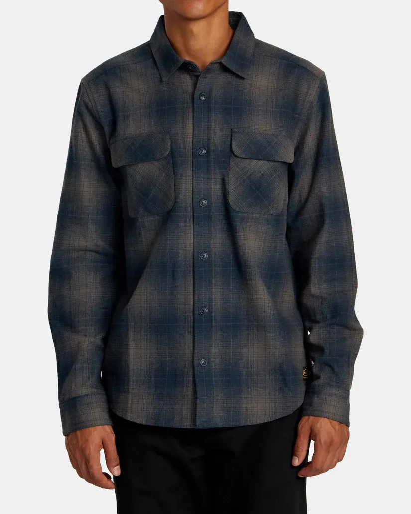 RVCA DAYSHIFT FLANNEL LONG SLEEVE - SMOKE