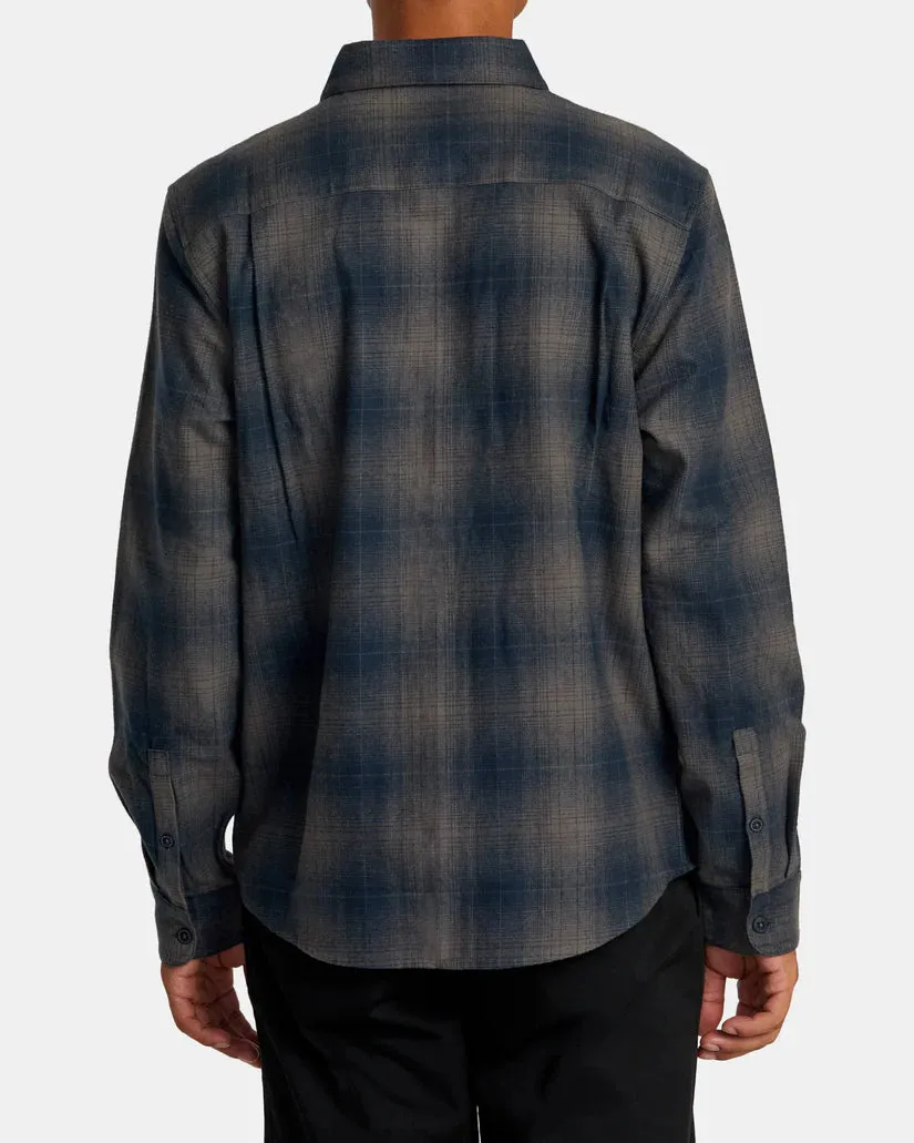 RVCA DAYSHIFT FLANNEL LONG SLEEVE - SMOKE