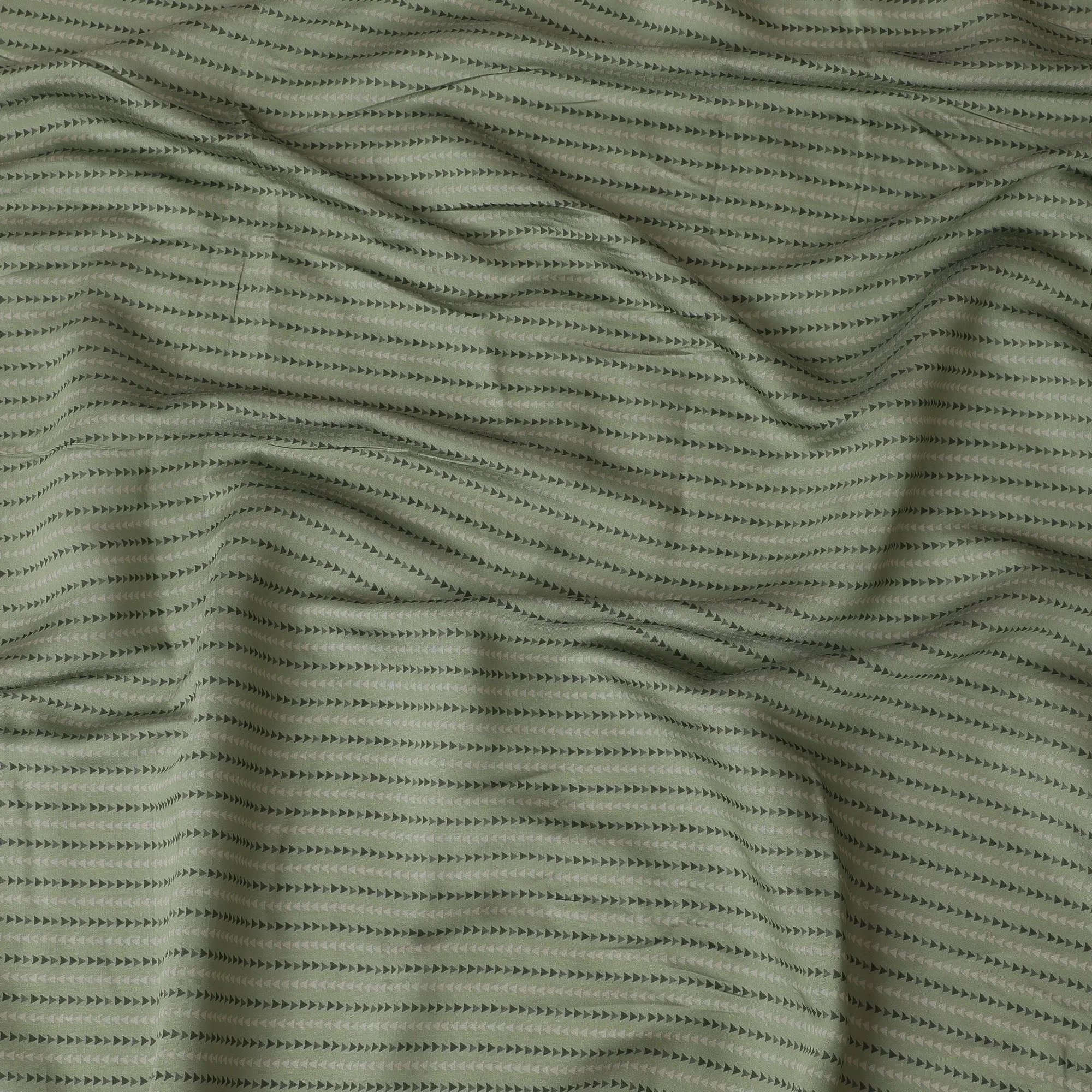 Sage Green and Black Geometric Print Cotton Lawn Fabric - 110 cm Width-D19979