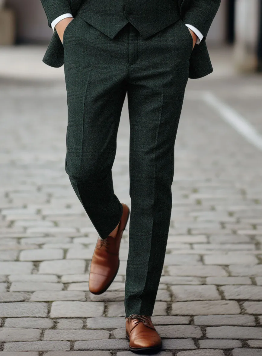 Sartori Ariadna Green Check Soft Tweed Pants