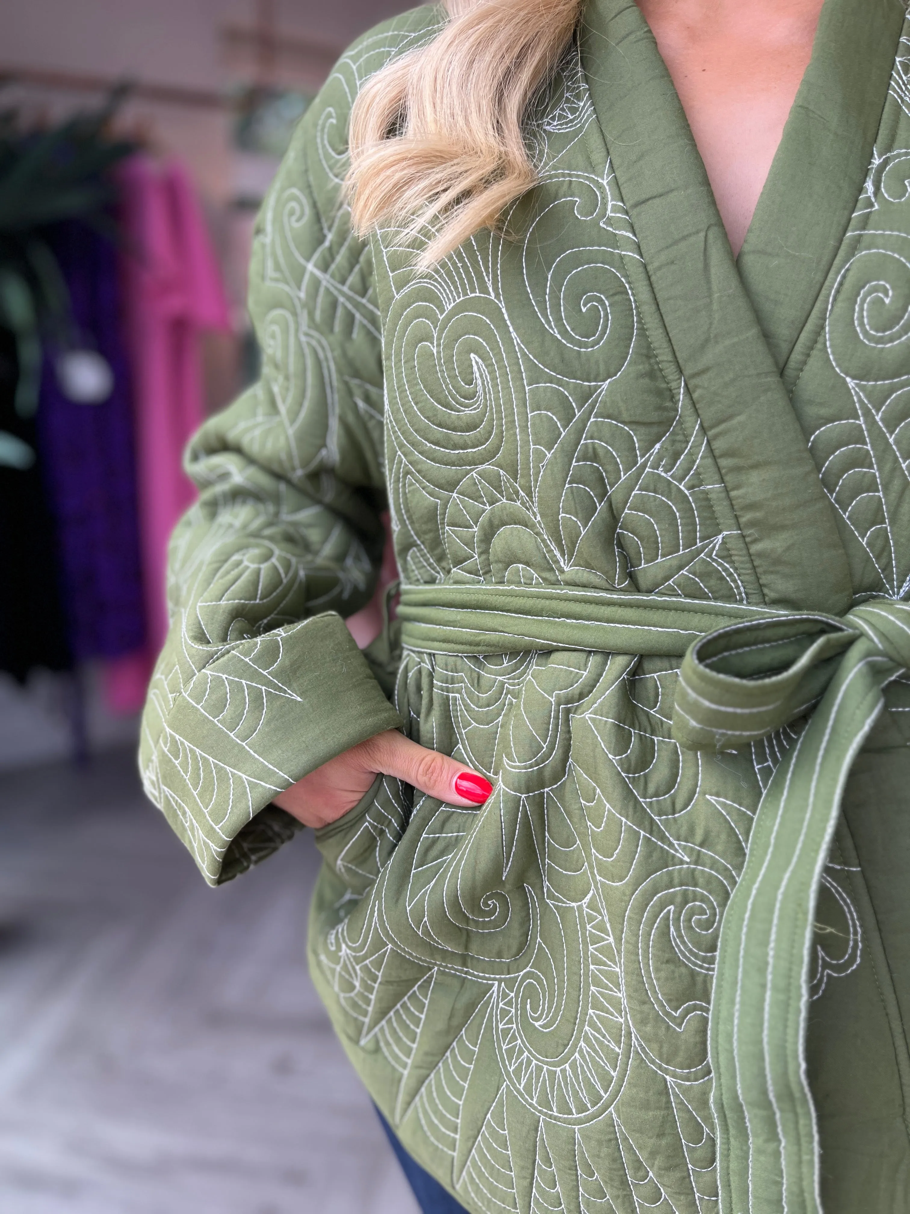 Serenity Quilted Wrap Olive