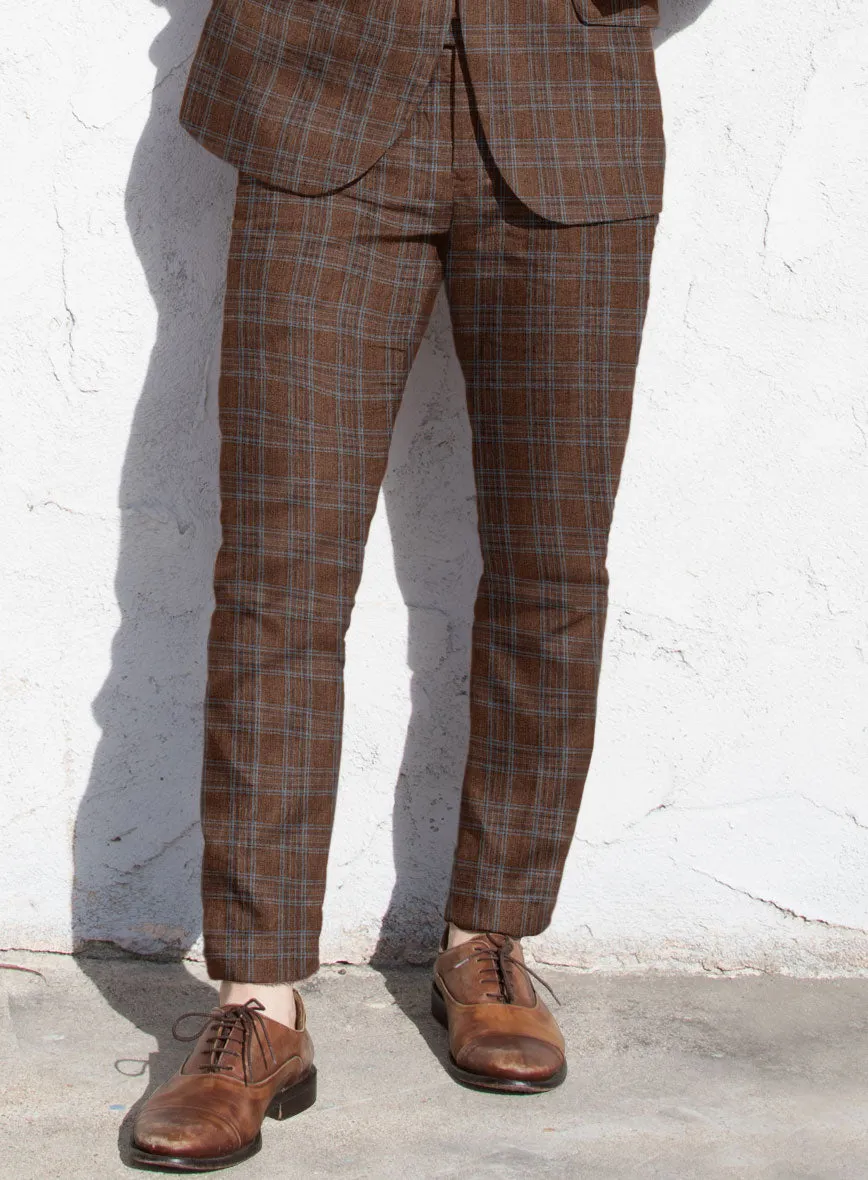 Solbiati Brown Square Linen Pants