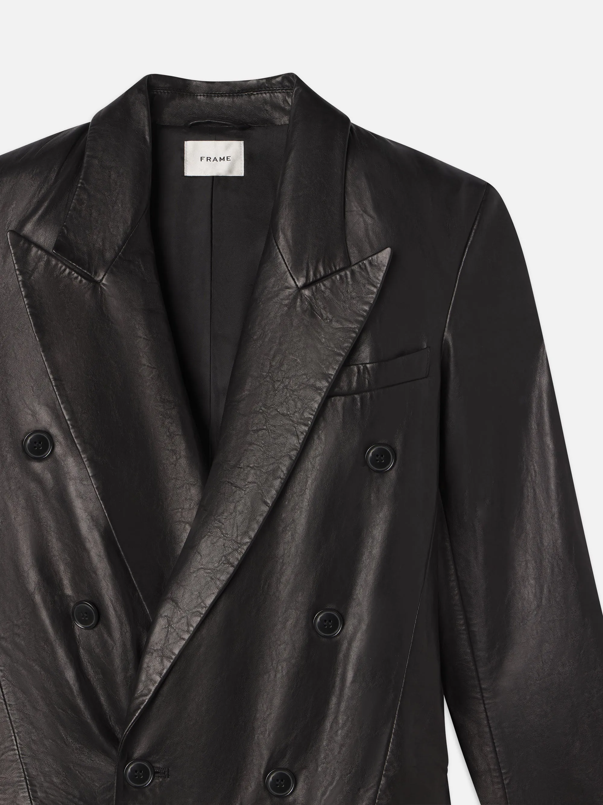 Tailored Leather Coat -- Black