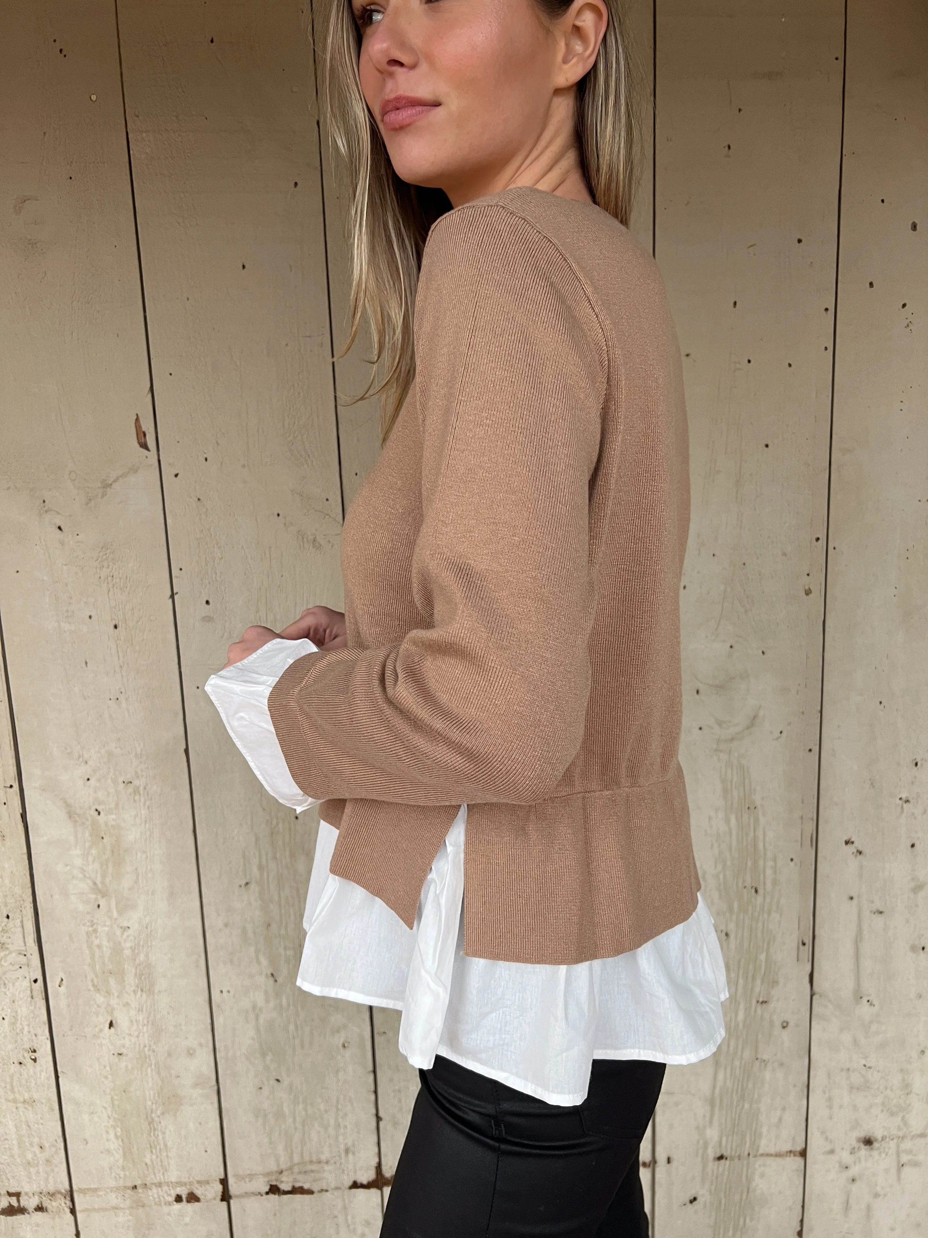 The Camel Combo Sweater