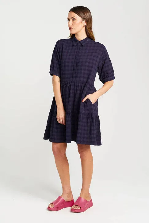 Thing Thing - Nova Dress, Navy Check