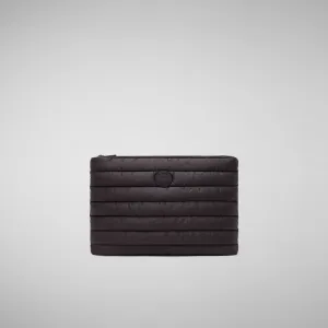 Unisex quilted pouch big Thalassa in brown black