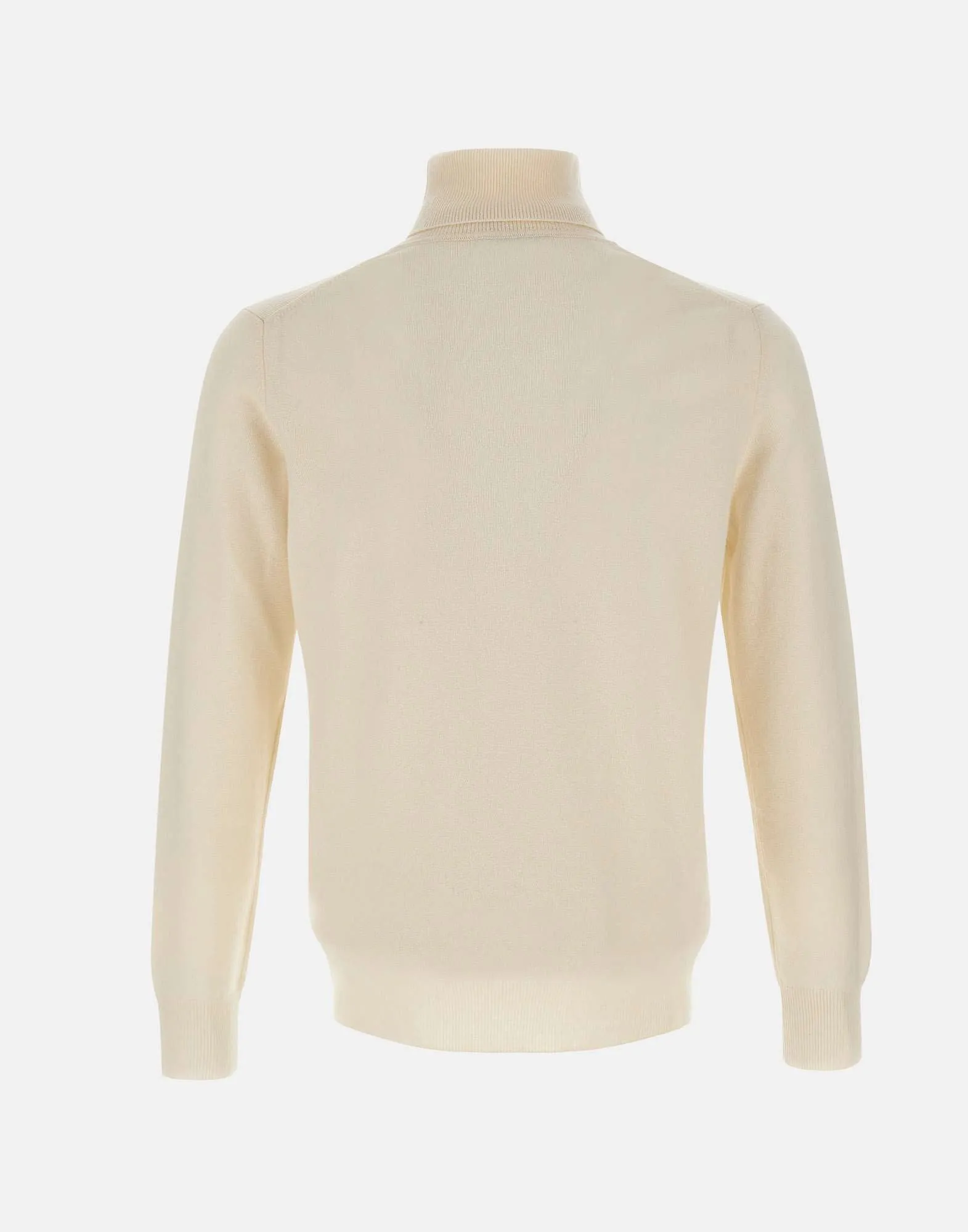 Wool and Cashmere Turtleneck Sweater in Milk