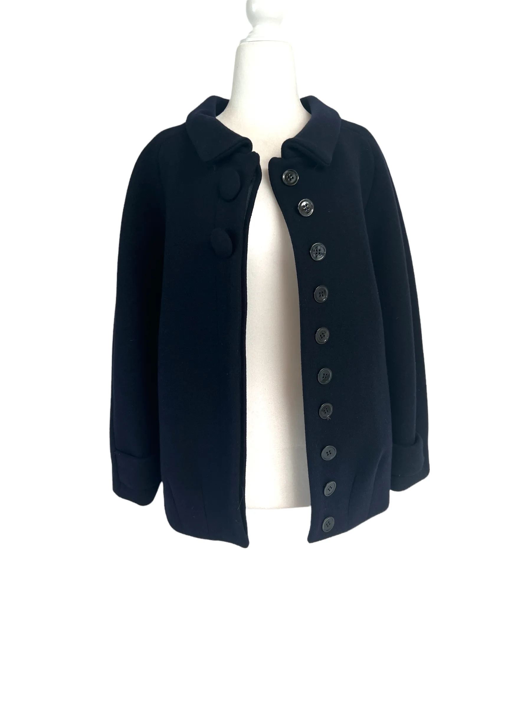 Wool Navy Coat - S